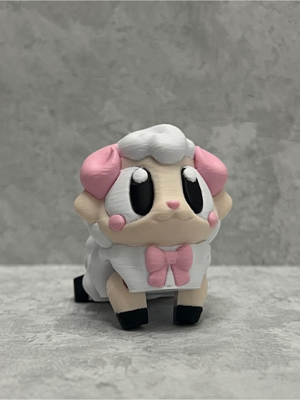 White & Pink 3D Printed Mini Sheep